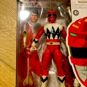 Red and White Action Figure